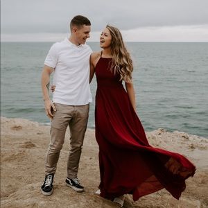 Lulu’s mythical kind of love maxi in wine red